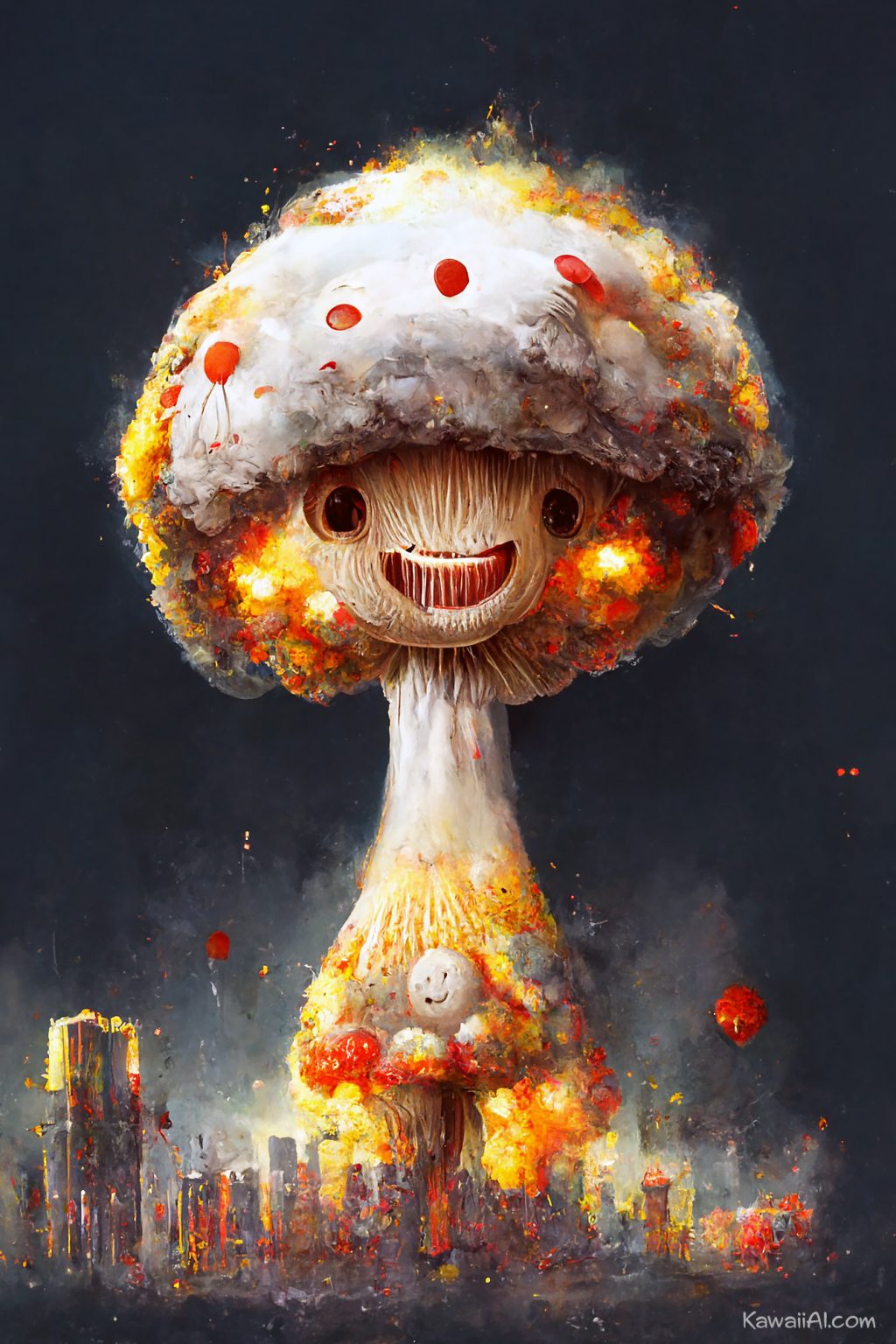 Cute Monstrous Nuclear Explosion Creatures using Midjourney - Kawaii AI